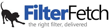Filter fetch logo with playful dog