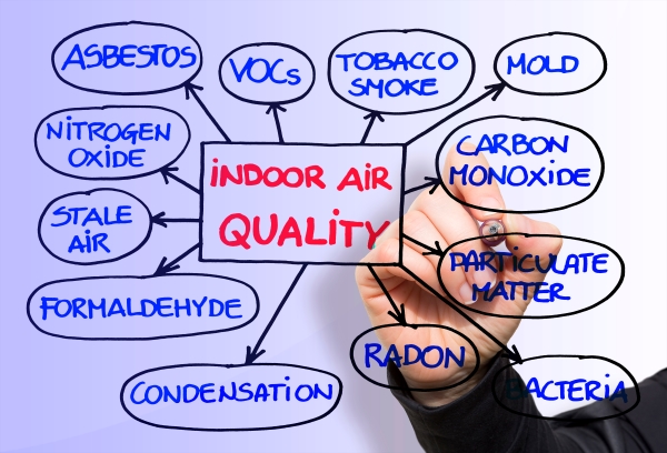 Visual of most common indoor air pollutants found in a home