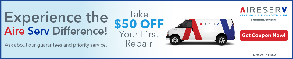 Experience the Aire Serv Difference! Take $50 off your first repair. Get coupon now!
